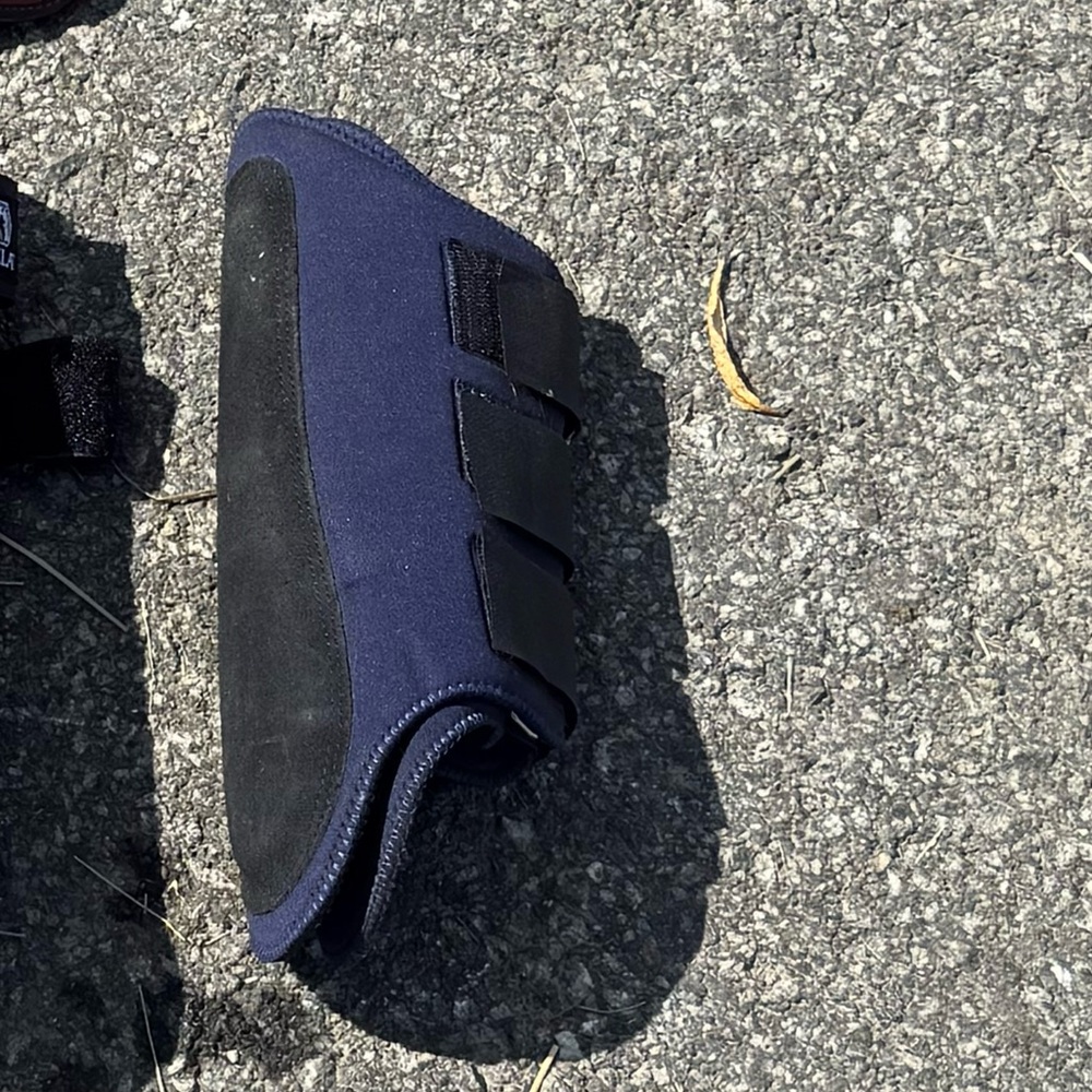 Navy blue splint boots horse size Large never used